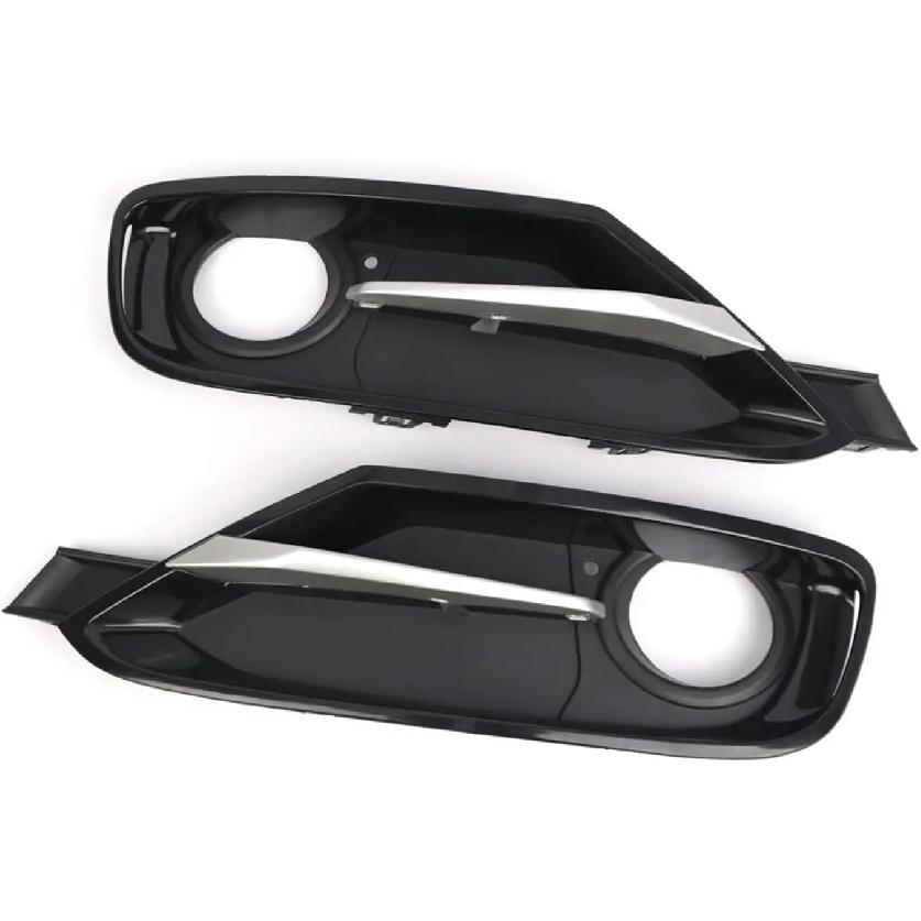 Left Right Front Bumper Fog Light Lamp Cover Bezel Grille W/Chrome Trim Compatible with BMW 3 Series F30 F31 11-17 51117300737 51117300738(Pair)