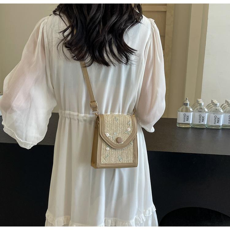 Mobile Phone Bag Women All Take Straw Bag All Take A Single Shoulder Crossbody Bag