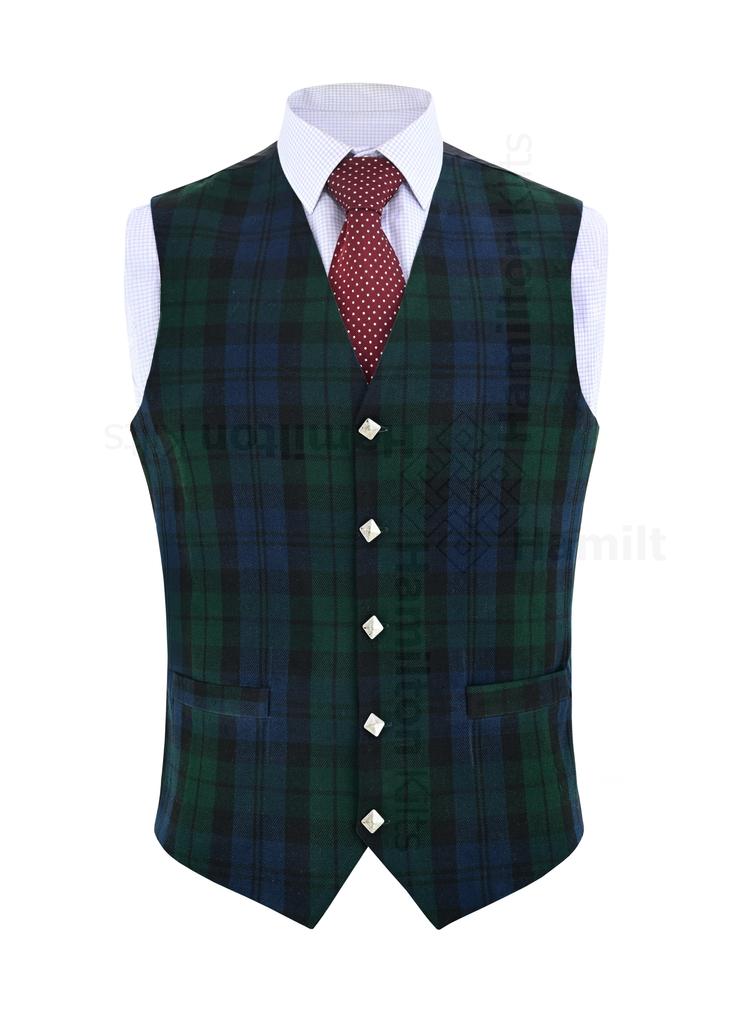 Schottische Tartanweste mit Distelknöpfen Traditionelles Highland-Westenkleid Party-Hochzeitskleidung