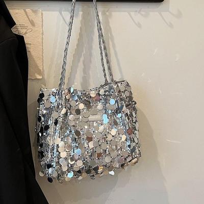 Sac pop-up grande capacité, sac à main tendance et polyvalent, sac à bandoulière à paillettes, sac pour femme