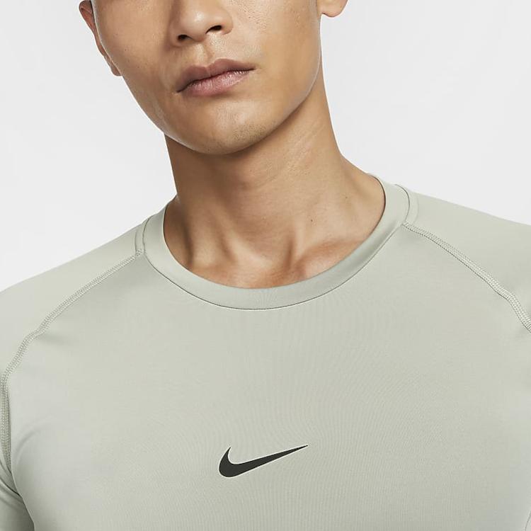 Nike Pro Dri-Fit Logo Breathable Quick-Dry Fitted Training Raglan Long Sleeve T-Shirt Men Tops Horizon-Green FB7920-370