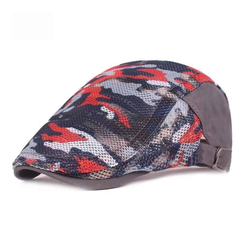 Breathable Cotton Mesh Cap With Curved Brim For Outdoor Activities