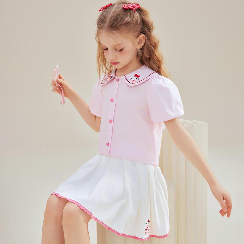 Hello Kitty Girls' Summer Short Sleeve & Skirt Set