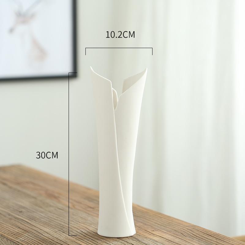 Nordic Simple Starry Dried Flower with Vase Living Room White Porcelain Flower Table Hydroponic Ceramic Vase Decoration