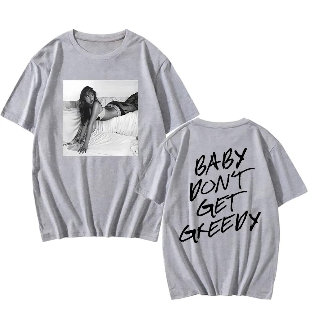 Tate McRae Greedy T-shirt Camisas De Hombre Hip Hop Streetwear Graphic Tshirts Summer Cotton Men Women O-neck Tee-shirt Print