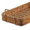 Farmhouse Hand Woven Serving Tray Entryway Keys Storage Trays Decorative Rustic Fruit Bowl Holder