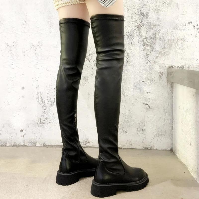 Design Skidproof Sole Cosy Chunky Heels Fashion Stylish Leisure Cool Winter Over The Knee High Boots Shoes Women