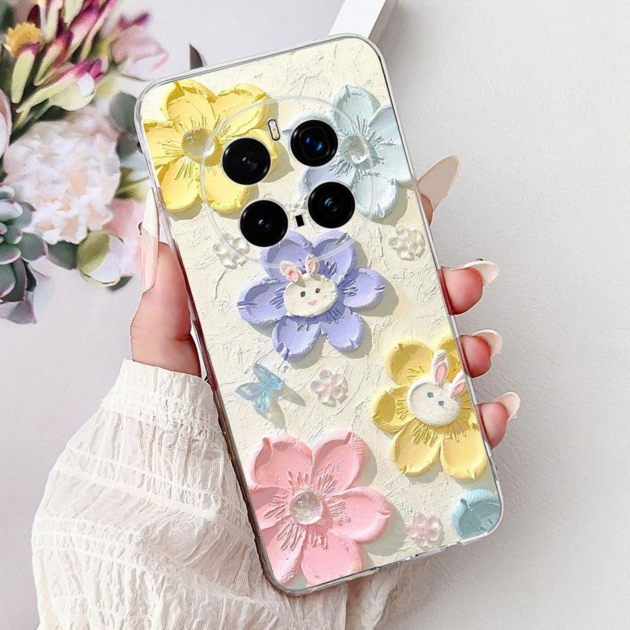 For Honor Magic 7 Pro Phone Case Magic7 Magic 6 Lite 5 Lite Back Cover Girly Fashion Flower Butterfly Paintong Soft TPU Bumper