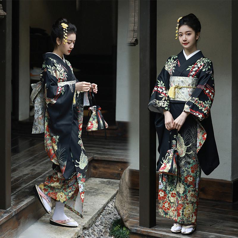 Japanese Furisode Kimono: Women's Traditional Formal Wear for Photography