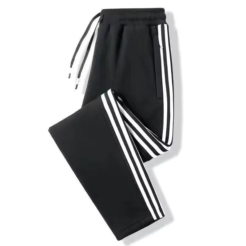 

Мужские повседневные однотонные свободные спортивные штаны - осенне-зимний выпуск 5XL чёрный