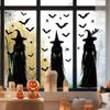 3Pcs/Set Halloween Large Gothic Witch Static Glass Sticker No‑Adhesive Removable Cling For Window Store Showcase Bedroom Mirror