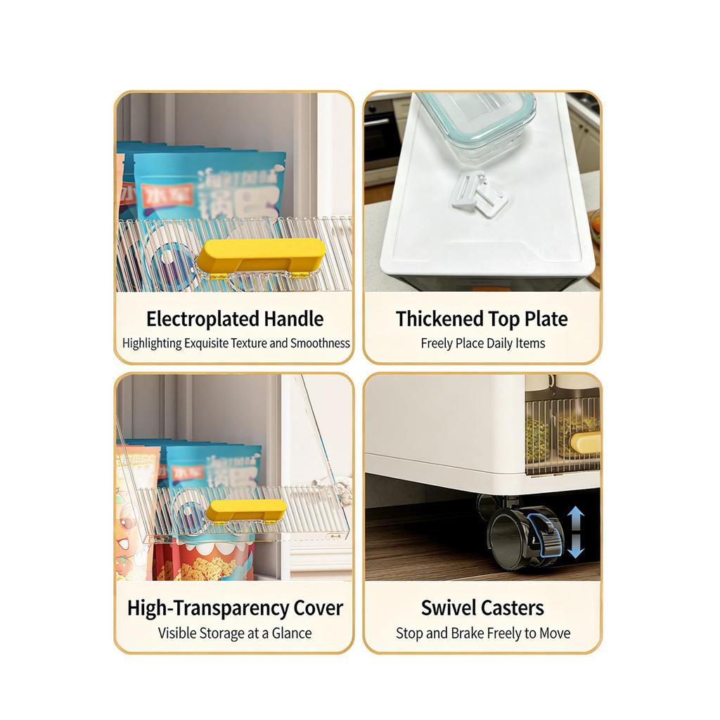 Foldable Narrow Plastic Storage Cabinet with Transparent Door and Detachable Wheels for Storage Box
