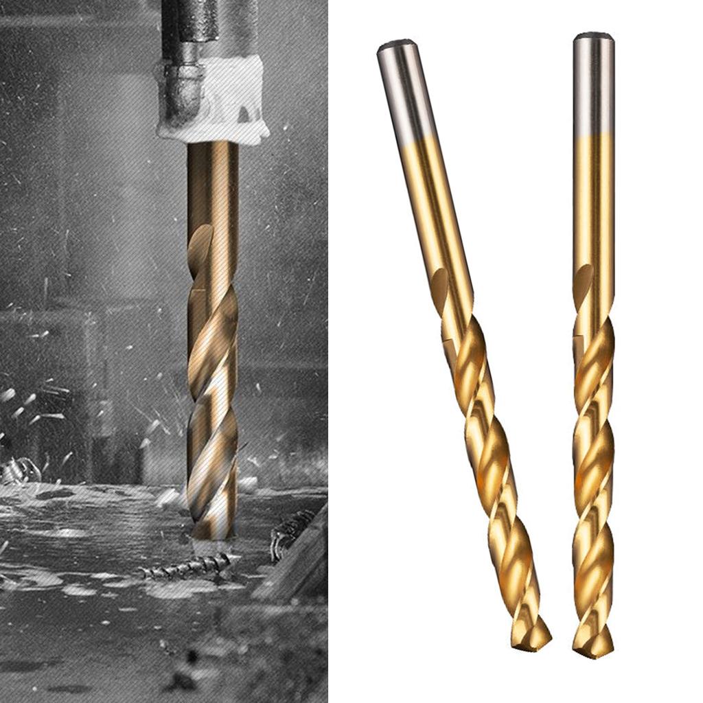 5Piece Titanium Coated Twist Drill Bit Set For Metal Steel Iron Aluminum Alloy Drilling Tool Superior Wear Resistance