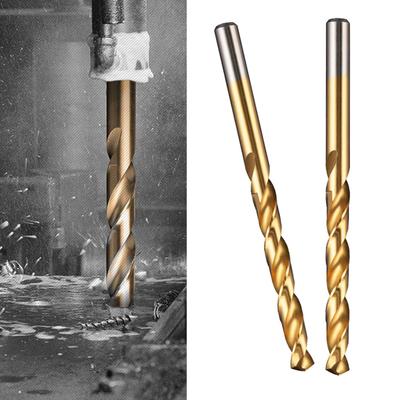 5Piece Titanium Coated Twist Drill Bit Set For Metal Steel Iron Aluminum Alloy Drilling Tool Superior Wear Resistance
