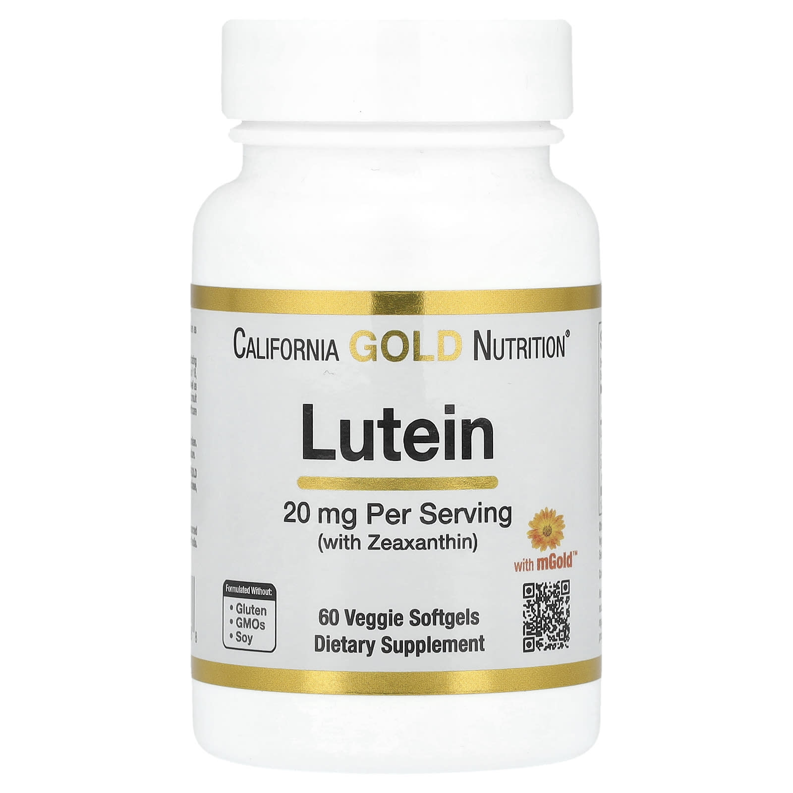 

Lutein & Zeaxanthin, Calendula Extract, 20 Mg, 60 Veggie Softgels