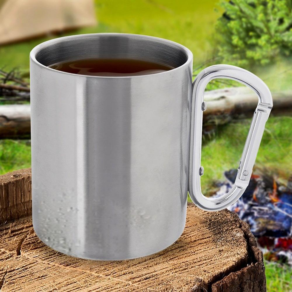 Tourist Picnic Fishing Scout Steel Mug with Carabiner