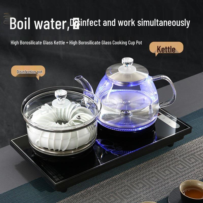 Electric Heating Kettle with Built-in Tea Set - Fully Automatic for Boiling Water, Coffee, and Tea