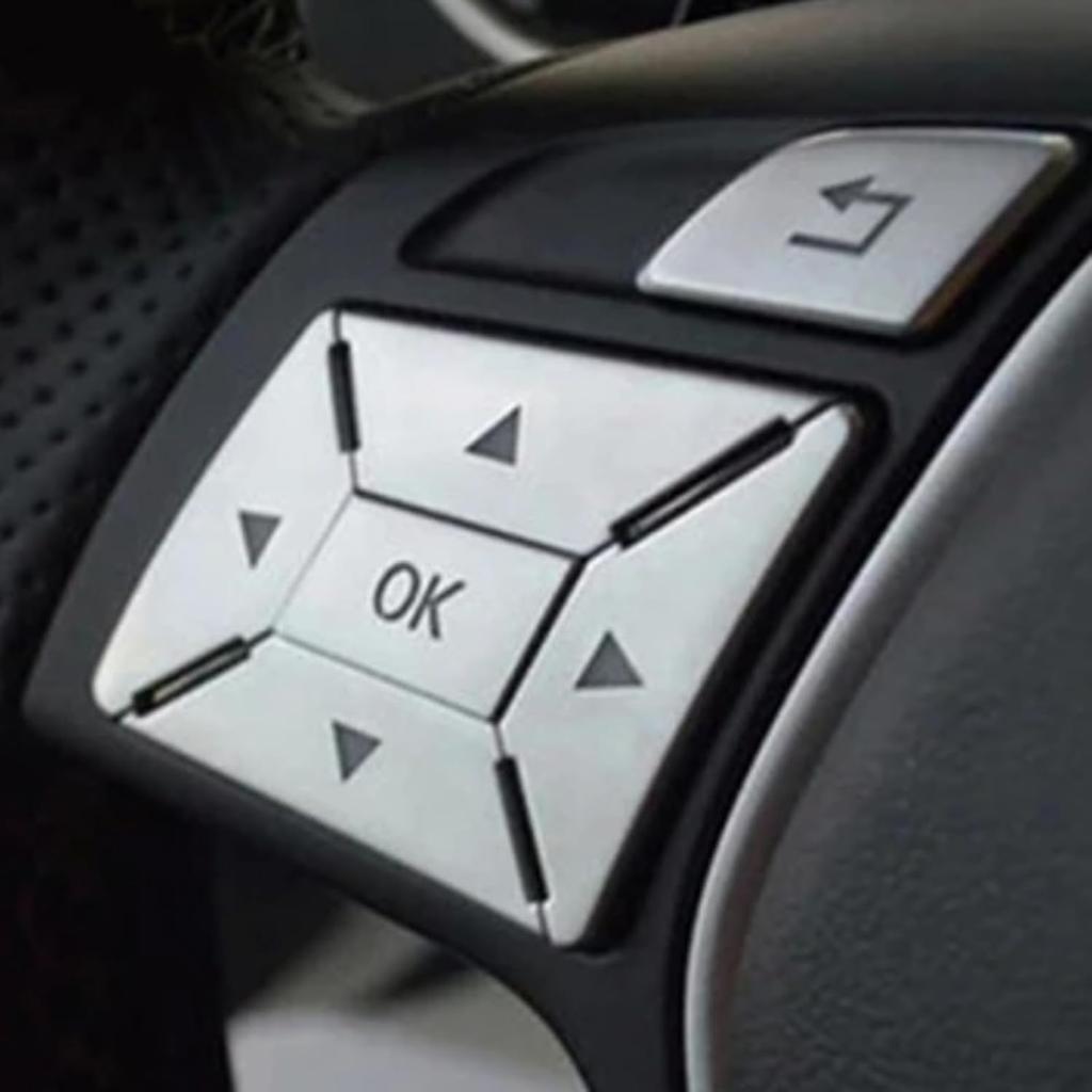 12Pcs Steering Wheel Buttons Sticker Trim Decoration Cover Sticker Replacement for Mercedes-Benz A B C E SLK SL ML GL ClA GlA W176 W212 W204 W246