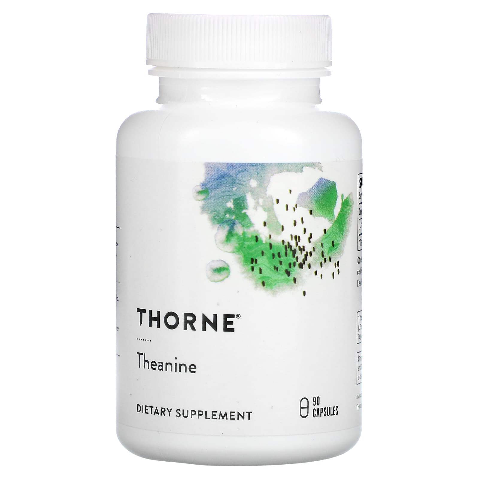 

Thorne, Theanine, 90 вегетаріанських капсул