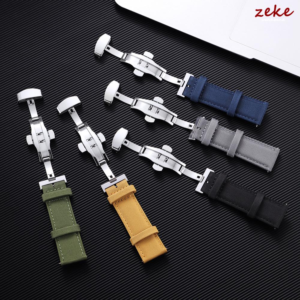 Waterproof Sailcloth Watch Band Premium Sailcloth Strap Butterfly Clasp Durable Nylon Quick Release Bracelet 20mm 22mm Wristbelt