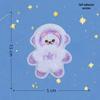 Adhesive Cartoon Bear Head Embroidery Patch - No-Sew, DIY Decorative Sticker for Clothing