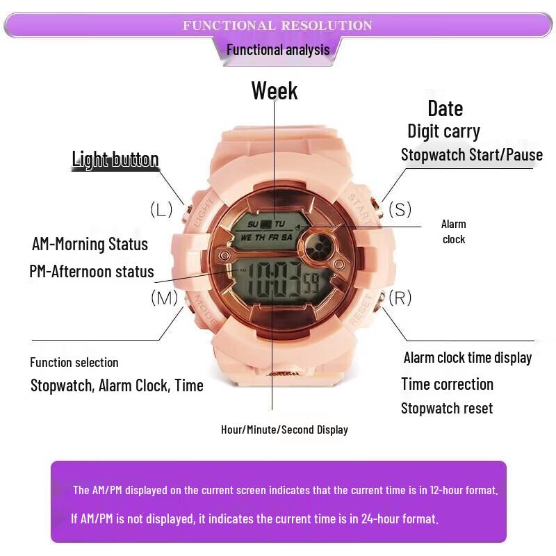 Newmine Kids Multifunction Electronic Watch (CN Version)