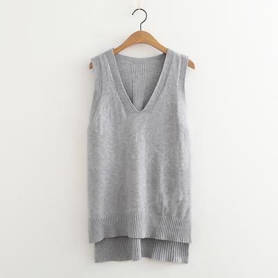 2019 Spring V Neck Women Sweater Vest Sleeveless Knit Female Cotton Soft Elastic Solid Pullovers