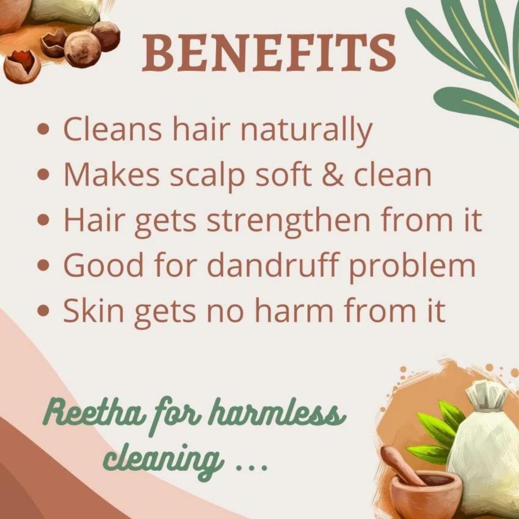 Poudre de Reetha biologique anti-chute de cheveux, soin du cuir chevelu, fortifiant, sans pellicules