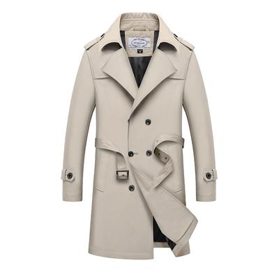 Pánský kancelářský trenčkot Větruodolná bunda Plus Size Casual Trench Coat