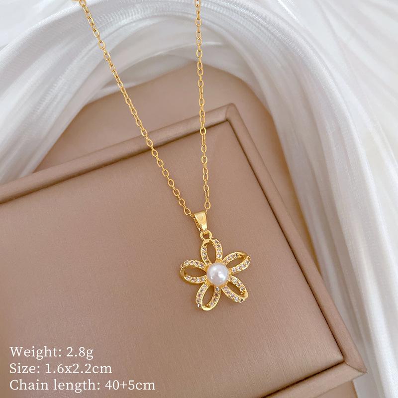 Mickey Head Heavy Industry Necklace Women'S Copper Micro-Inlaid Real Gold Electroplating Delicate Clavicle Chain Neck Chain