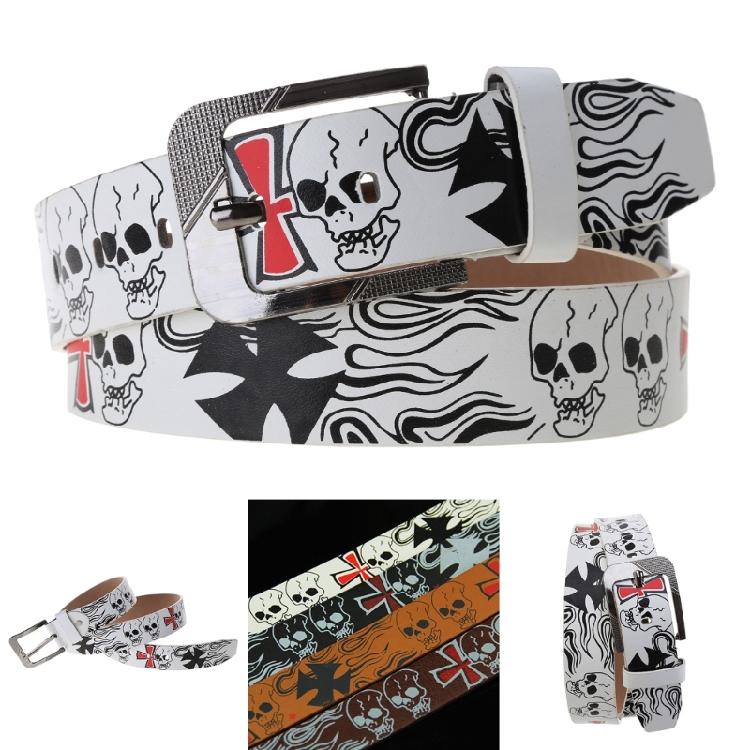 Skull Print Belt Men Women Unisex Hiphop Belt Adult Casual Clothing Accessories