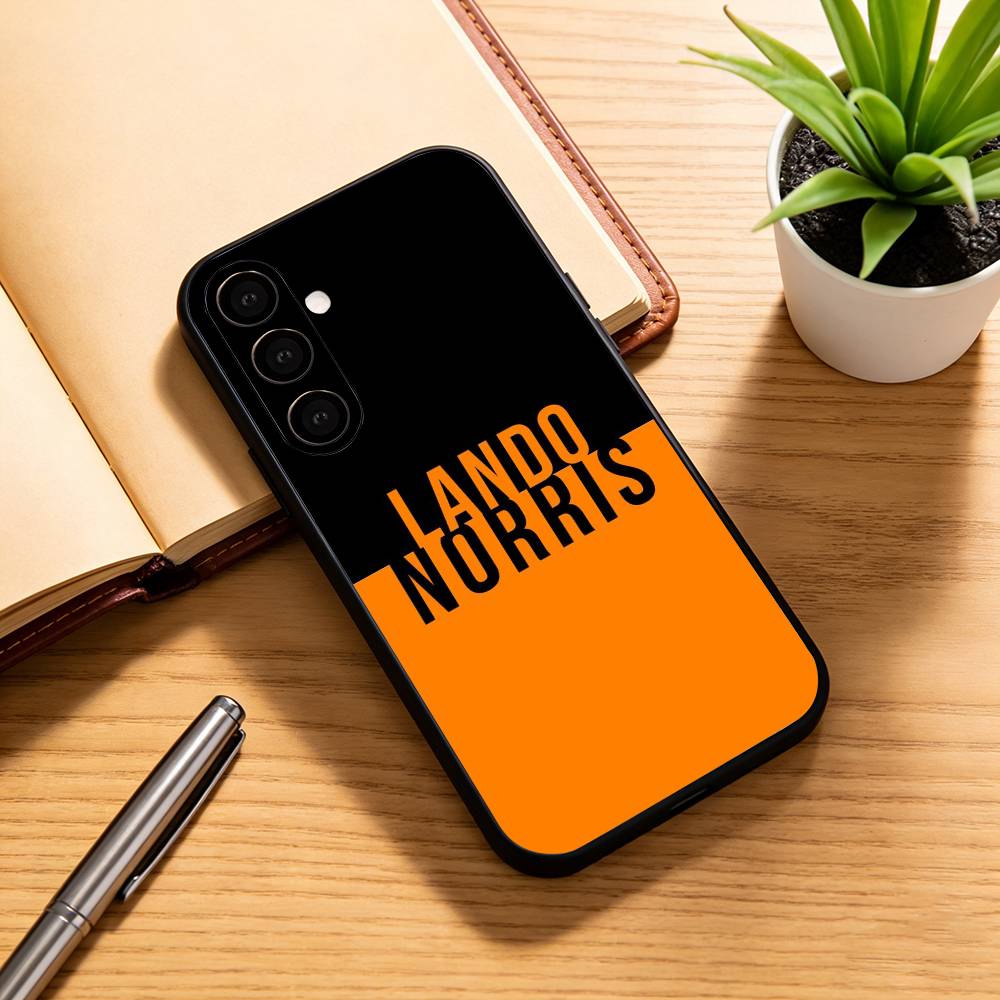 Landos N-Norris 04 Phone Case Black Silicone Soft For Samsung Galaxy A73,A72,A71,A70,A53,A52,A51