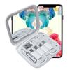 Multi Slots Phone Holder Function Cable Storage Box with Makeup Mirror Fast Charge Line U Disk Storage Container for Home