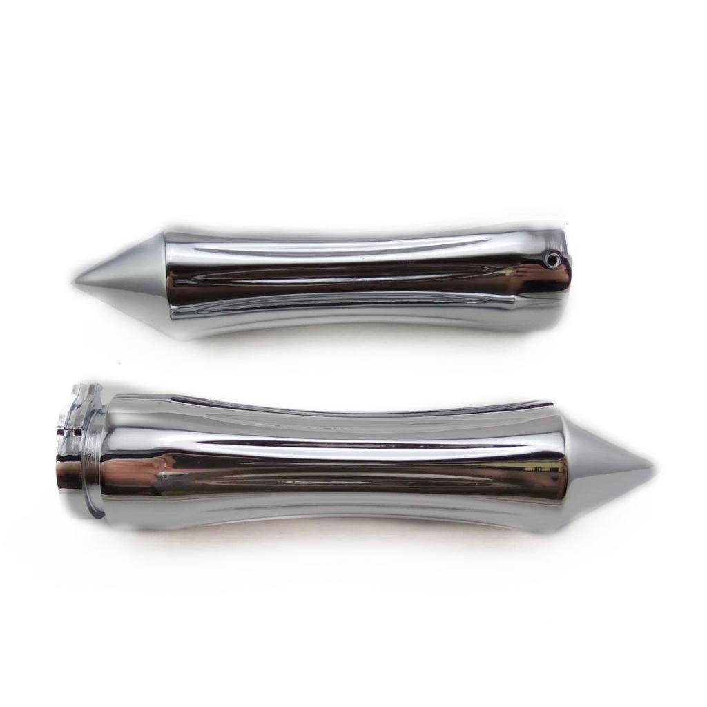 TASWK 2 X Aluminum 1" Handlebar Hand Grip for Harley Honda) Kawasaki Suzuki Yamaha Custom Bike (Silver)