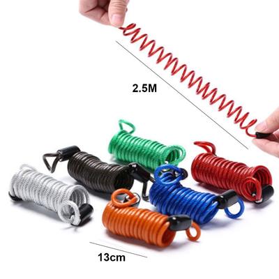 Motorcycle Bike Disc Lock Spring Reminder Cable Anti-theft Safety Bold Spring Cable Helmet Wire Motorcycle Alarm Bike Tool