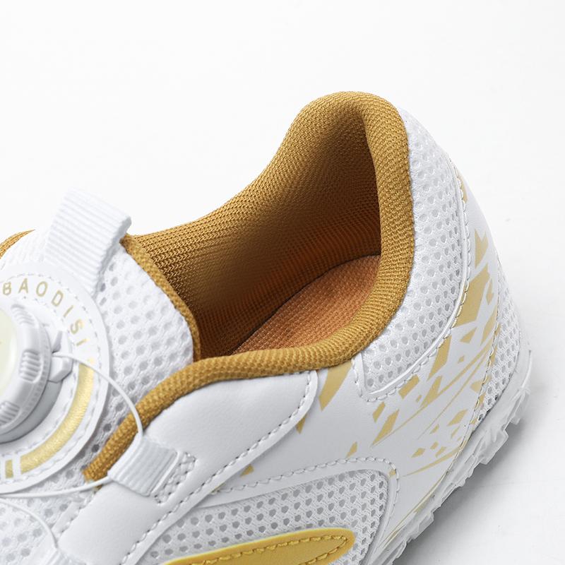 Kid's Football Shoes Are Lightweight Easy To Put On And Take Off with Rotating Buttons Rubber Soft Sole Breathable Mesh. They Are Also Training Shoes