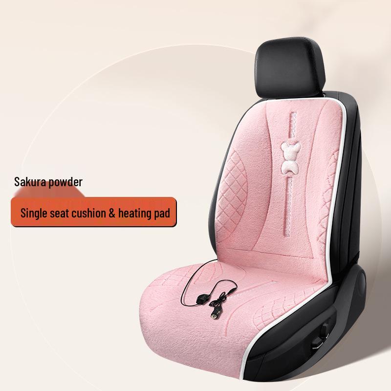 SF Rabbit Plush Heating Pad Car Seat Cushion - Bear Cartoon Winter Warmth Interior Supplies