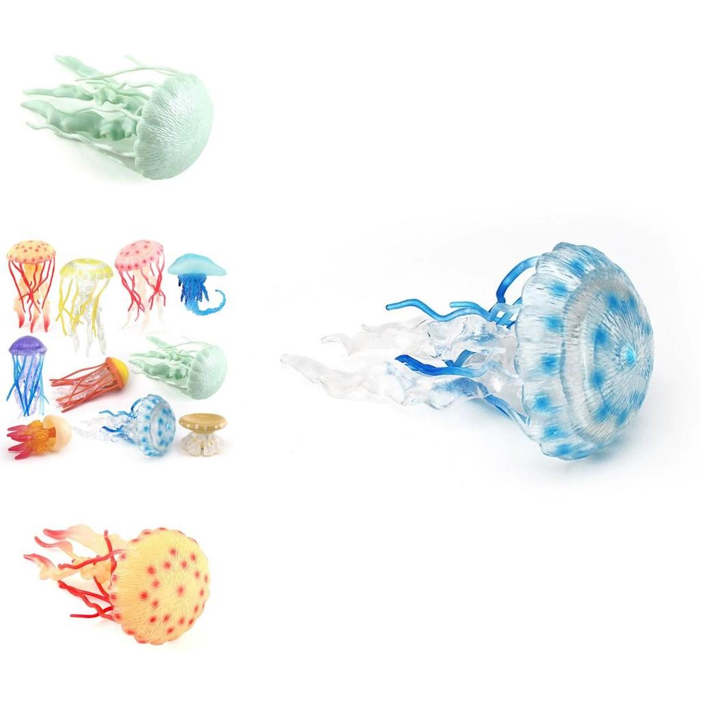 Realistic Marine Animal Plastic Jellyfish Sculpture Static Tabletop Ornament For Collectors