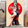 2D Flat 1pc Vintage Full-Length Photo Sign Aluminum Poster, Waterproof & Heat-Resistant , No-Fade Indoor/Outdoor Decoration