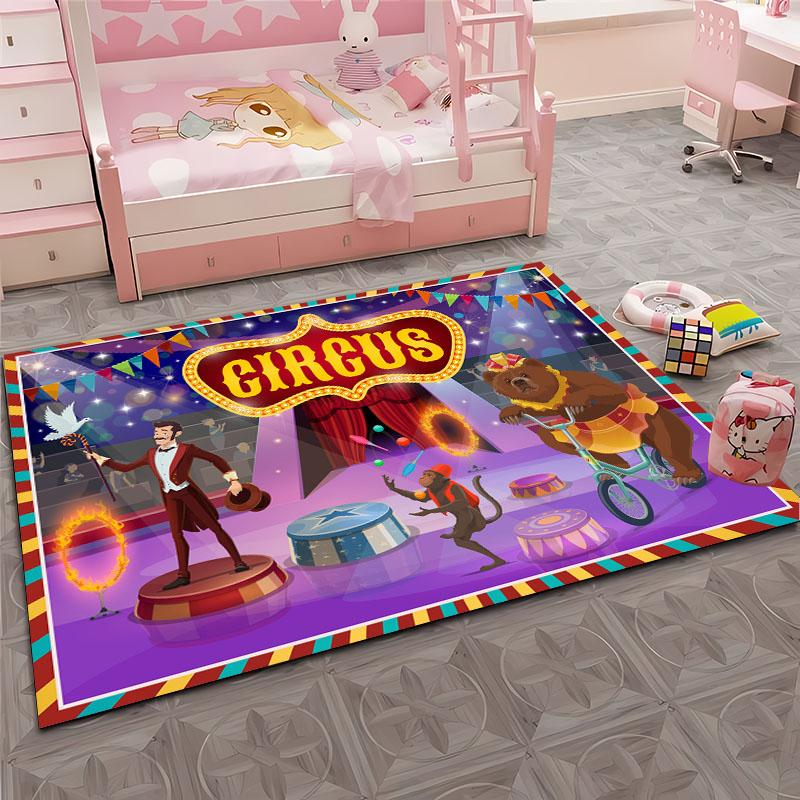

Circus Performance Large Area Carpet for Home Living Room Children s Bedroom Sofa Doormat Floor Rugs Anti-slip Decor Kids Gift 40x60cm (16x24in)