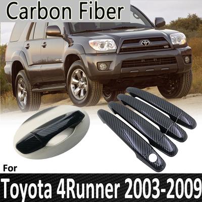 Fibre de carbone noire pour Toyota 4Runner Hilux Surf N210 2003 2004 2005 2006 2007 2008 2009 Couvercle de poignée de porte de voiture