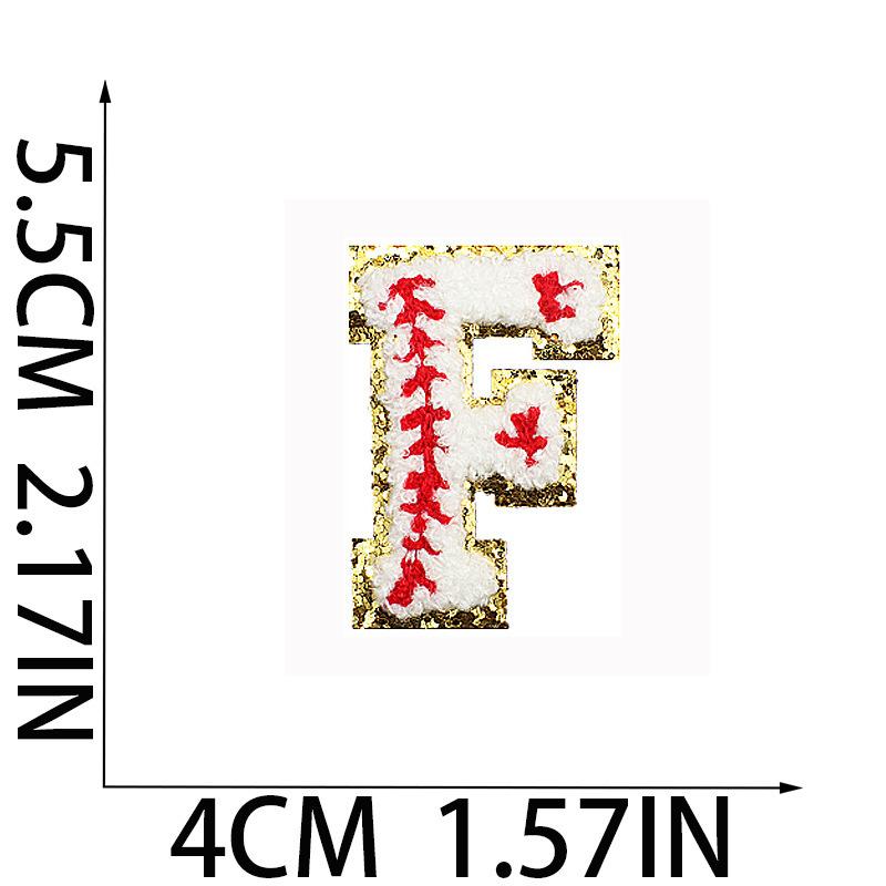5.5Cm Baseball Pattern English Letter Embroidery Cloth Sticker Ironing Towel Embroidery Letter Patch Sticker Computer Embroidery Chapter Boy