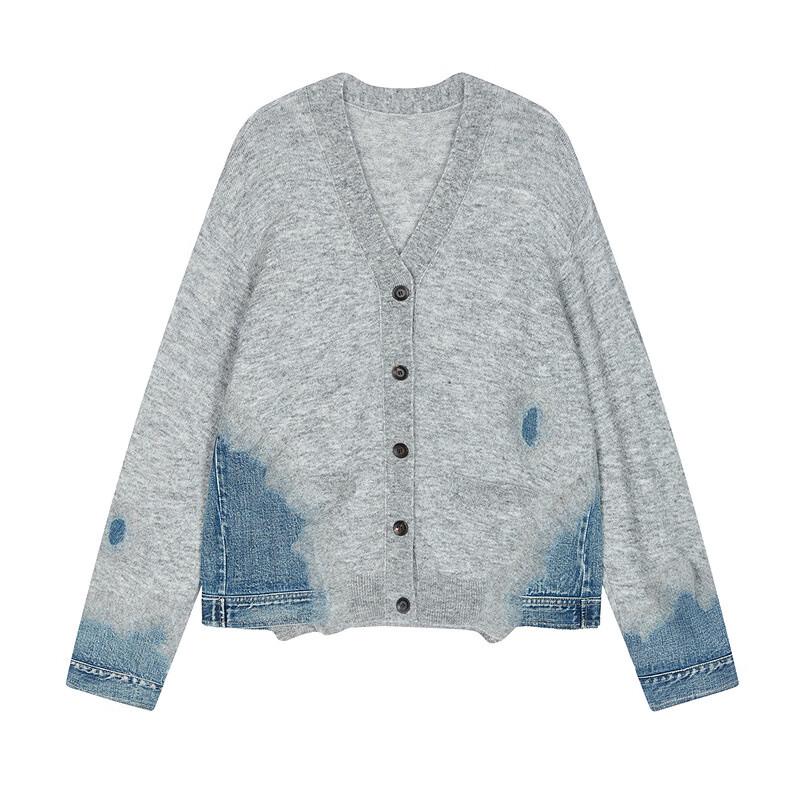 JNBY 2025 Winter Mohair Wool Blend Knit Cardigan