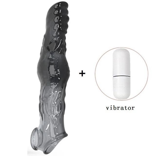 Extend 7cm Penis Enlargement Sleeve Vibrator Cock Ring Reusable Condoms Sex Toys for Men G Spot Vibrating Delay Ejaculation