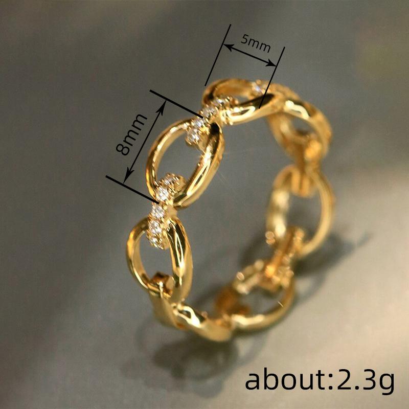 Huitan Versatile Women Ring Chain Linked Design Noble Wedding Party Luxury Accessories Inlaid Brilliant CZ Fashion Lady JewelryGood product