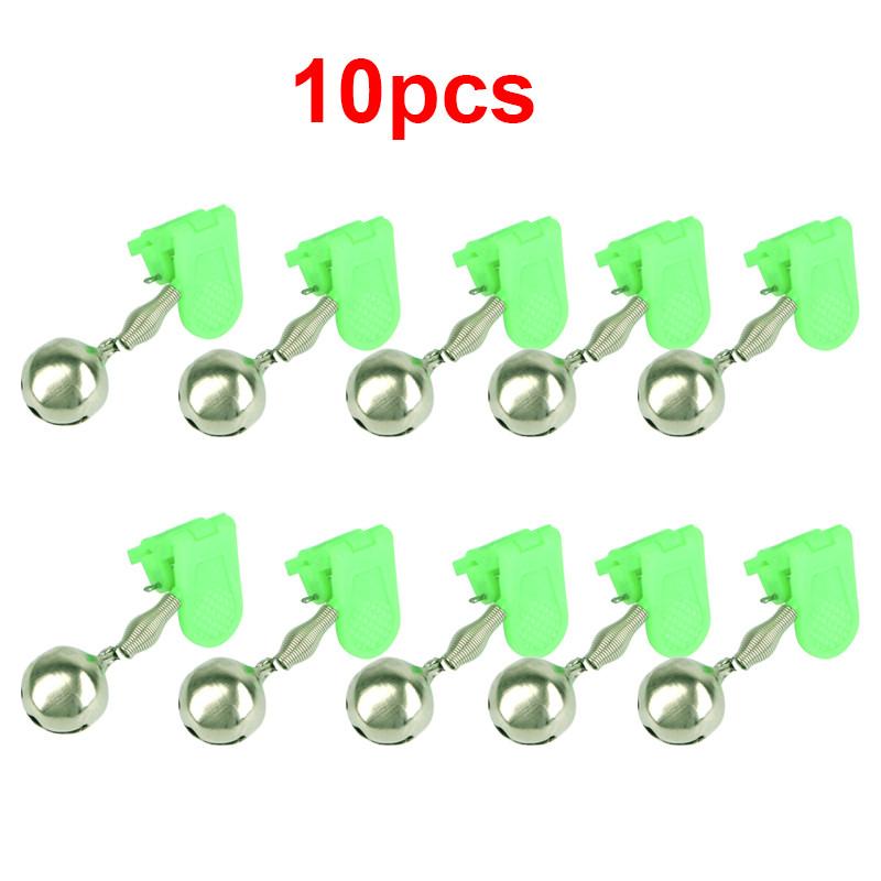10 peças de clipe de sino de pesca de plástico alarme de vara de pesca com alarmes duplos