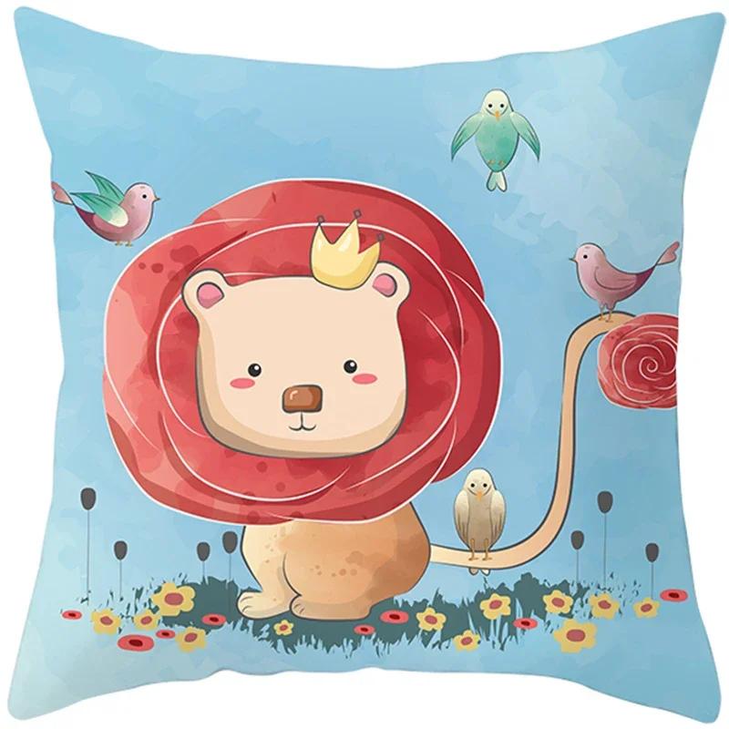 Cute Animals Printing Throw Pillow Case Home Decor for Sofa Bedroom Polyester Cushion cover Designer Funda Cojines x