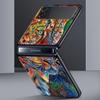 Abstract Surreal Animal Lion Phone Case for Samsung Galaxy Z Flip 3 4 5 Black Folding Mobile Shell Hard PC Coque Protect Cover