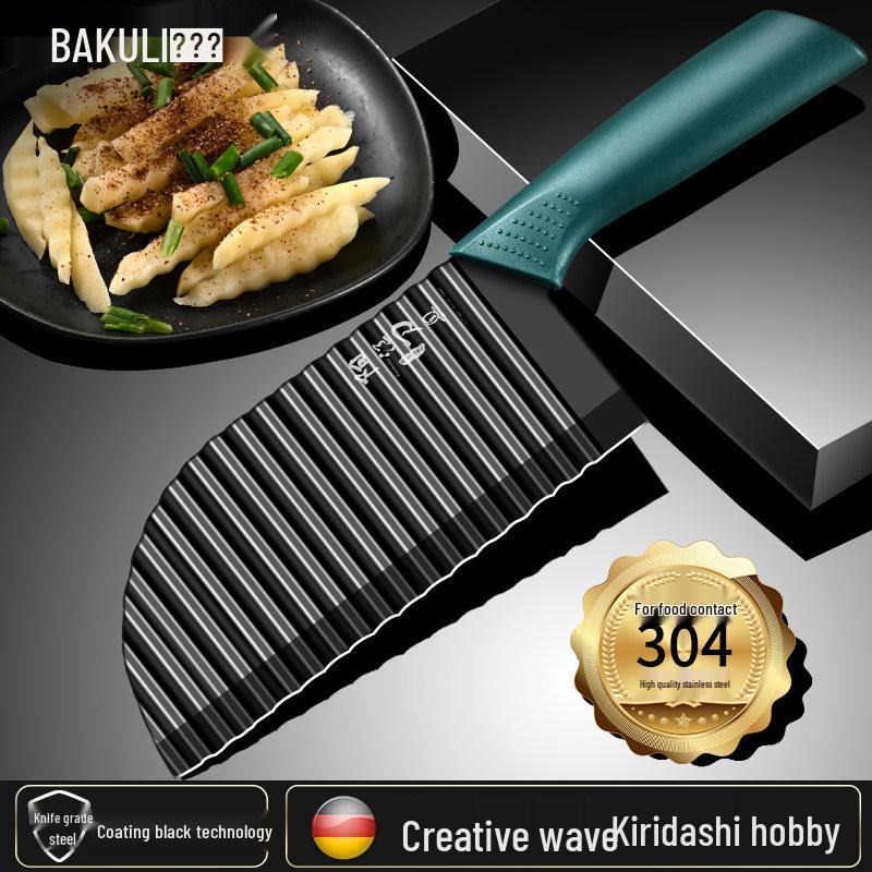 Wolf Tooth Potato Knife: Wavy Blade for Fancy French Fry and Veggie Cutting