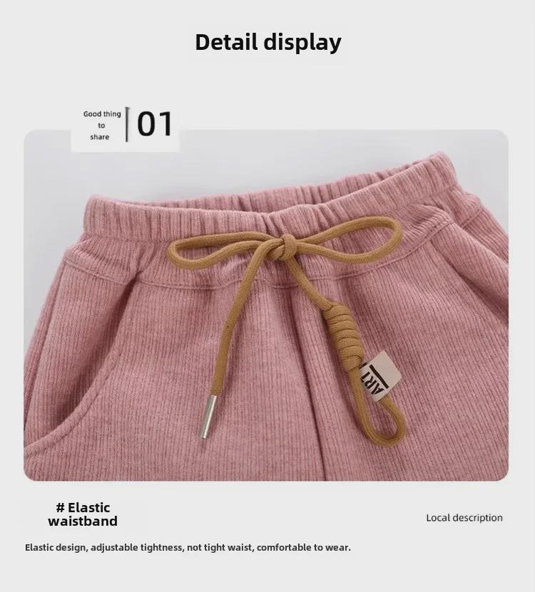 Leggings sport largi de iarnă pentru fete, din catifea cu căptușeală, culoare uni